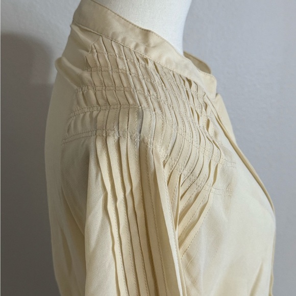 LOVE STITCH  Cream Sheer Button Down Lace Top Shirt Blouse Work Party size S NWT - Picture 4 of 9